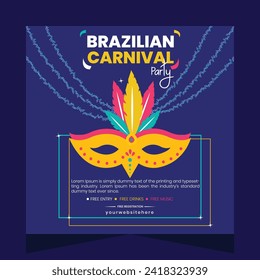Brazilian Carnival Social Media Post Illustration
