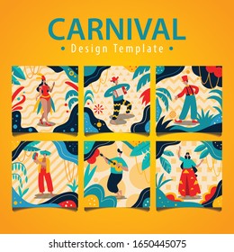 Brazilian Carnival Social Media Template Design
