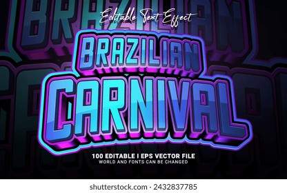 brazilian carnival text effect graphic design