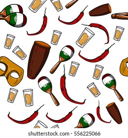 Brazilian Carnival. Vector colorful background. Seamlees pattern