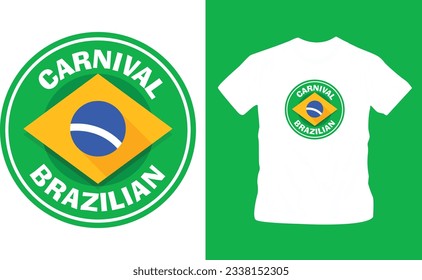 Brazilian Carnival vector cool label t shirt design editable template