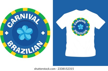 Brazilian Carnival vector cool label t shirt design editable template