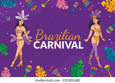 Brazilian Carnival Vector Illustration Design.