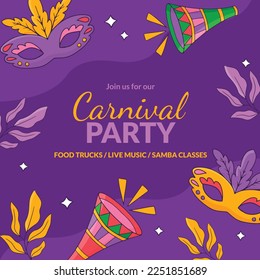 Brazilian Carnival Vector Illustration Design.
