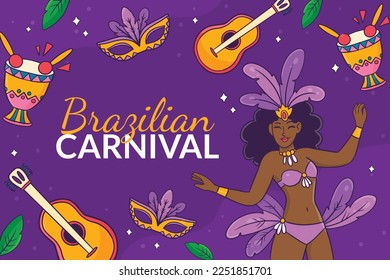 Brazilian Carnival Vector Illustration Design.