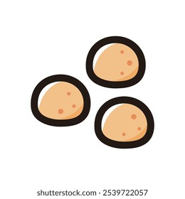 Ícone de contorno do Pão de Queijo Brasileiro para design gráfico, aplicativos e sites