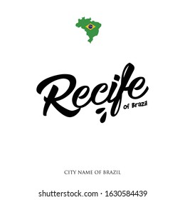 Brazilian city name, Brazil map vector illustration