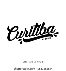 Brazilian city name, Calligraphy  illustration