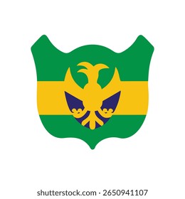 Braços de Casaco Brasileiro Verde Amarelo Azul Escudo com Emblema de Águia no vetor