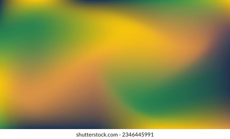 Brazilian color vibe wallpaper fon. Blue green yellow calming foggy blur gradient. Abstract orange lemon herb indigo background print. Mockup poster, social media, advertisement cover, postcard, flyer