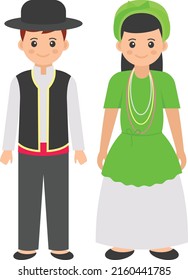 Brazilian Couple Standing together Concept, typical folk garments vector color icon design, World Indigenous Peoples symbol, characters in casual clothes Sign, traditional dress stock illustration