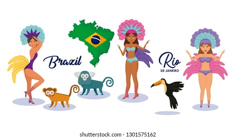 brazilian culture set icons