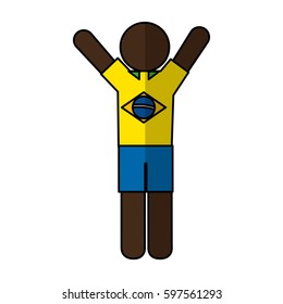 brazilian dancer man silhouette vector illustration design