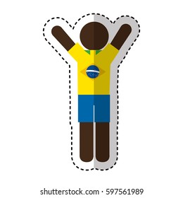 brazilian dancer man silhouette vector illustration design