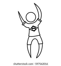 brazilian dancer man silhouette vector illustration design