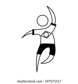 brazilian dancer man silhouette vector illustration design