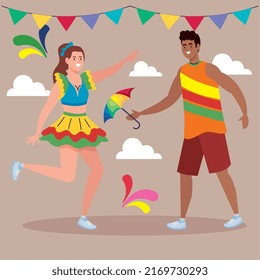 brazilian dancers in frevo party