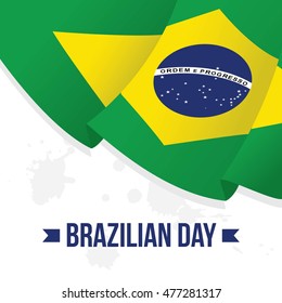 Brazilian Day Logo Design Template. Vector Illustration. flat style design