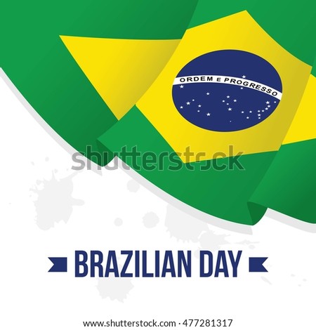 Brazilian Day Logo Design Template. Vector Illustration. flat style design