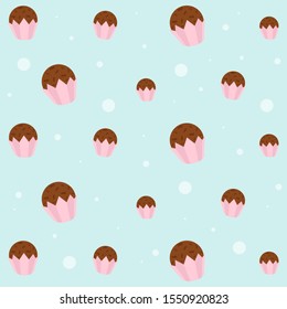 Brazilian dessert called "brigadeiro" seamless pattern