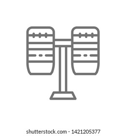 Brazilian drums, percussion, musical instrument line icon.
