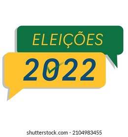 Brazilian Elections 2022 - speak ballons, checked voting, white background	
