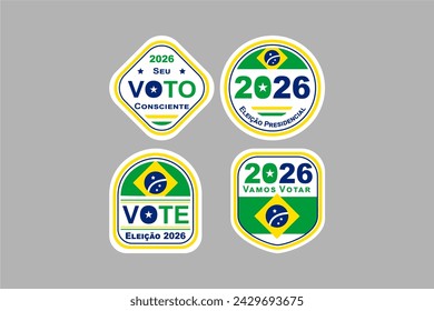 Vectores de las elecciones brasileñas 2026 Vector Conjunto de fondo gris