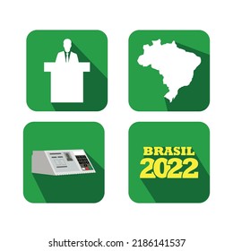 Brasilianische Wahlen - Repräsentative Symbole der brasilianischen Wahlen, elektronische Wahlurne.