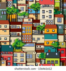 Brazilian favela, seamless pattern design