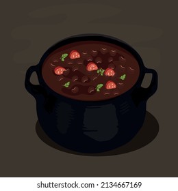 Brazilian Feijoada. Brazilian beans. Brazillian tipical food.