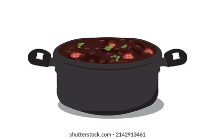 Brazilian Feijoada, Brazilian beans, typical Brazilian food.