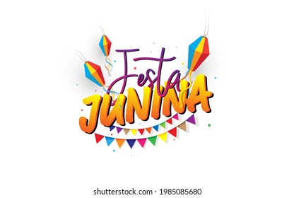 Brazilian Festa Junina Background Template Design Vector Illustration