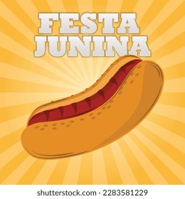 Brazilian Festa Junina Greeting Card with Social media Template.