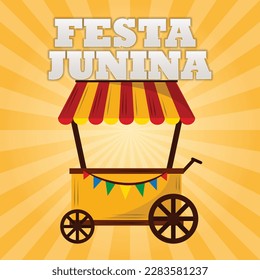 Brazilian Festa Junina Greeting Card with Social media Template.