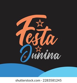 Brazilian Festa Junina Greeting Card with Social media Template.