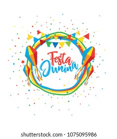 Brazilian Festival Festa Junina  Background Template Vector Illustration