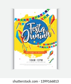 Brazilian Festival Festa Junina Poster Design Layout template A4 Size