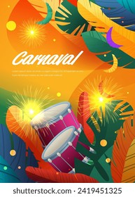 brazilian festival holiday celebration greeting invitation postcard culture and tradition carnival party concept
