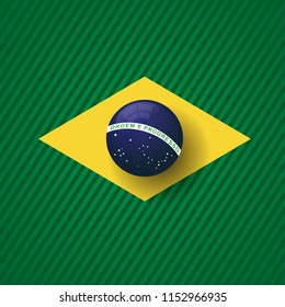 brazilian flag with 3d concept , creative and cool . for print, banner, cards etc.