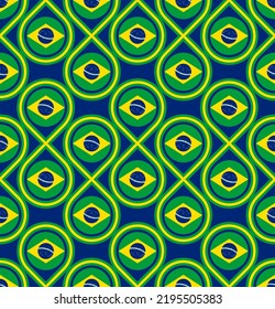 brazilian flag circle pattern. vector illustration