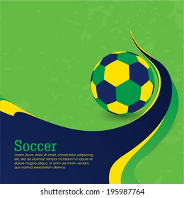 Brazilian flag concepts for football festive season. colour of Brazil flag football glares, concepts cover design, book design, website background, CD cover, advertising and other print field in use.