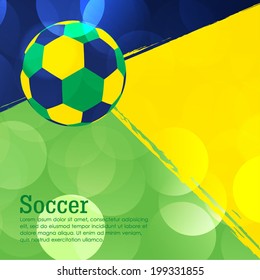 Brazilian flag concepts for football festive season. colour of Brazil flag football glares, concepts cover design, book design, website background, CD cover, advertising and other print field in use.