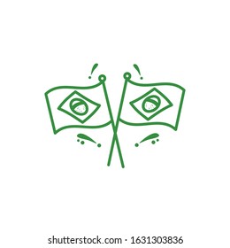 brazilian flag country isolated icon vector illustration design