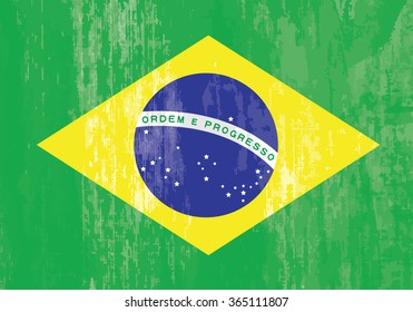 Brazilian flag grunge vector