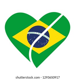 brazilian flag in heart