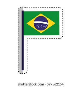 brazilian flag isolated icon vector illustration design