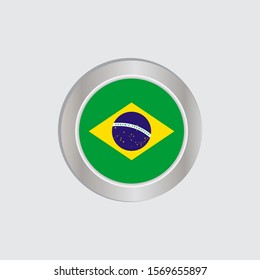 The Brazilian flag isolated in official colors, map pins, like the original