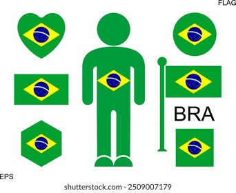 Brazilian flag. Isolated Brazilian flag on white background