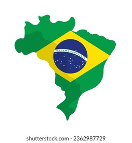 Brasilianisches Flaggensymbol. Vektorgrafik.