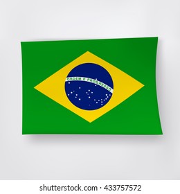 Brazilian flag on the white background.